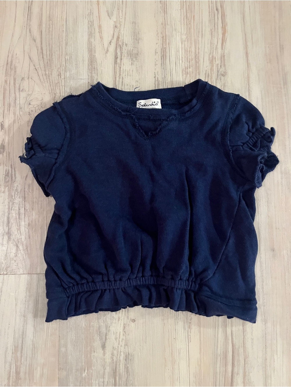 Splendid Baby Girls' Navy Blue Short Sleeve Sweatshirt Top Size 6-12M